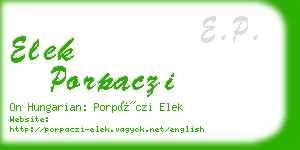 elek porpaczi business card